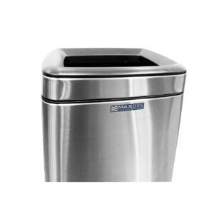 8L Stainless Steel Rectangular Open Top Trash Bin | Compact Trash Can | Waste Bin | 8 Liters