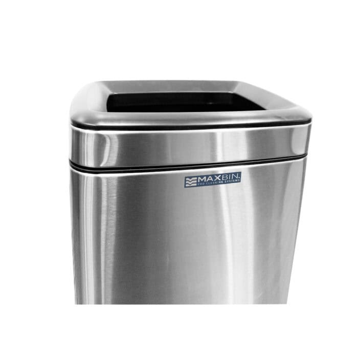 8L Stainless Steel Rectangular Open Top Trash Bin | Compact Trash Can | Waste Bin | 8 Liters