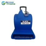 Blue disinfectant spray trolley with black handle and hoses for cleaning; labeled "Black Panther" for sanitation; used in commercial and industrial cleaning services.