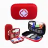 First aid kit organizer with medical supplies for emergency preparedness and hygiene; compact, portable, and essential for healthcare and sanitation needs.