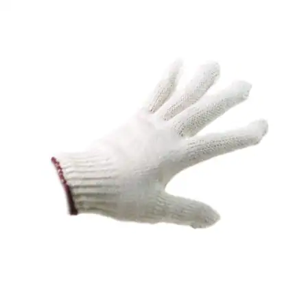 Polyester knitted cleaning glove for hygiene and sanitation. Suitable for industrial cleaning, food handling, and janitorial services. Durable, washable, and comfortable for extended use.