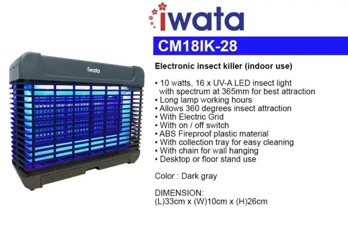 I-wata electronic indoor insect killer for effective insect control and hygiene in commercial and residential spaces in Asia.