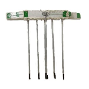 Disinfection mop with long handles used for cleaning and sanitation in healthcare and commercial environments.