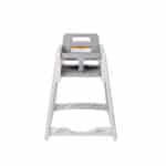 Plastic high chair for babies, safety straps, child-friendly design, durable construction, suitable for modern homes and restaurants.