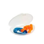 Earplug set in a clear plastic case, noise-canceling ear protection, comfort fit, suitable for sleeping or swimming, high-quality silicone earplugs for hygiene and safety at Beyond Hygiene Asia.
