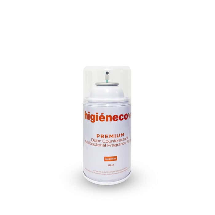 Hygieneco antibacterial spray, odour counteractant, sanitary hygiene product, automatic dispenser, infection control, professional cleaning supplies, Asia hygiene solutions, odor elimination spray, hygiene management equipment, disinfectant spray can.