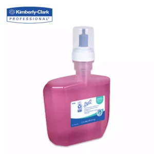 Dispensador de jabón antibacterial rosa con bomba automática, ideal para higiene en negocios y hogares, fomentando la protección y limpieza en espacios públicos y privados.