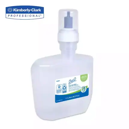 Kimberly-Clark foam skin cleaner pump bottle for hygiene and sanitation.