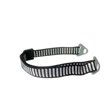 Reflective dog collar with black and white striped design, made for safety and visibility during nighttime walks. Durable and comfortable, ideal for pets in Asia from Beyond Hygiene Asia.