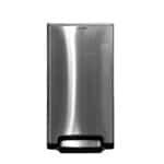 Stainless steel pedal operated hand sanitizer dispenser for hygiene and sanitation in commercial settings.