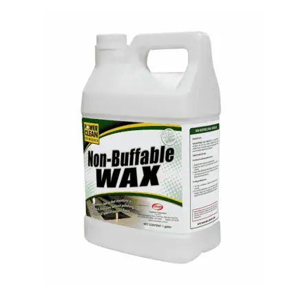 Power Clean Non-Buffable Wax Floor Finish, ideal for maintaining a glossy, durable surface without buffing, perfect for commercial flooring, cleaning, and hygiene maintenance.