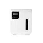 Automatic hand sanitizer dispenser for hygiene and safety, featuring touchless operation, digital display, and sleek white design, ideal for public spaces and healthcare facilities.