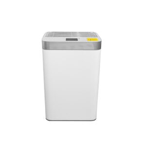 Automatic industrial trash bin with a stainless steel lid, ideal for commercial hygiene and waste management solutions in Asia.