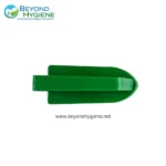 Sterile green plastic shovel for cleaning or sanitation tasks, ideal for professional hygiene solutions in commercial or industrial environments.