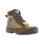 Waterproof safety work boot with steel toe for industrial and construction safety. Durable, slip-resistant, and made for hazardous work environments. Perfect for protecting feet on the job site.