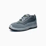 Comfortable gray work shoe with durable materials, slip-resistant sole, and padded collar designed for safety and comfort in industrial environments. Perfect for professionals needing reliable footwear.