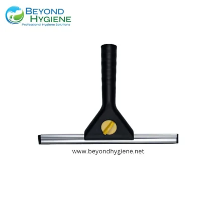 Black window squeegee tool for cleaning glass surfaces, professional hygiene cleaning equipment from Beyond Hygiene Asia.