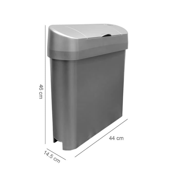 Slim Auto Sensor Trash Bin White | Compact Automatic Trash Can | Waste Bin | HOSPECO