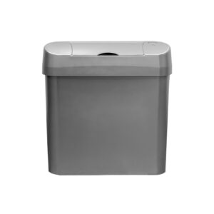 Sleek gray paper shredder for office or home use, emphasizing hygiene and document security, ideal for professional environments.