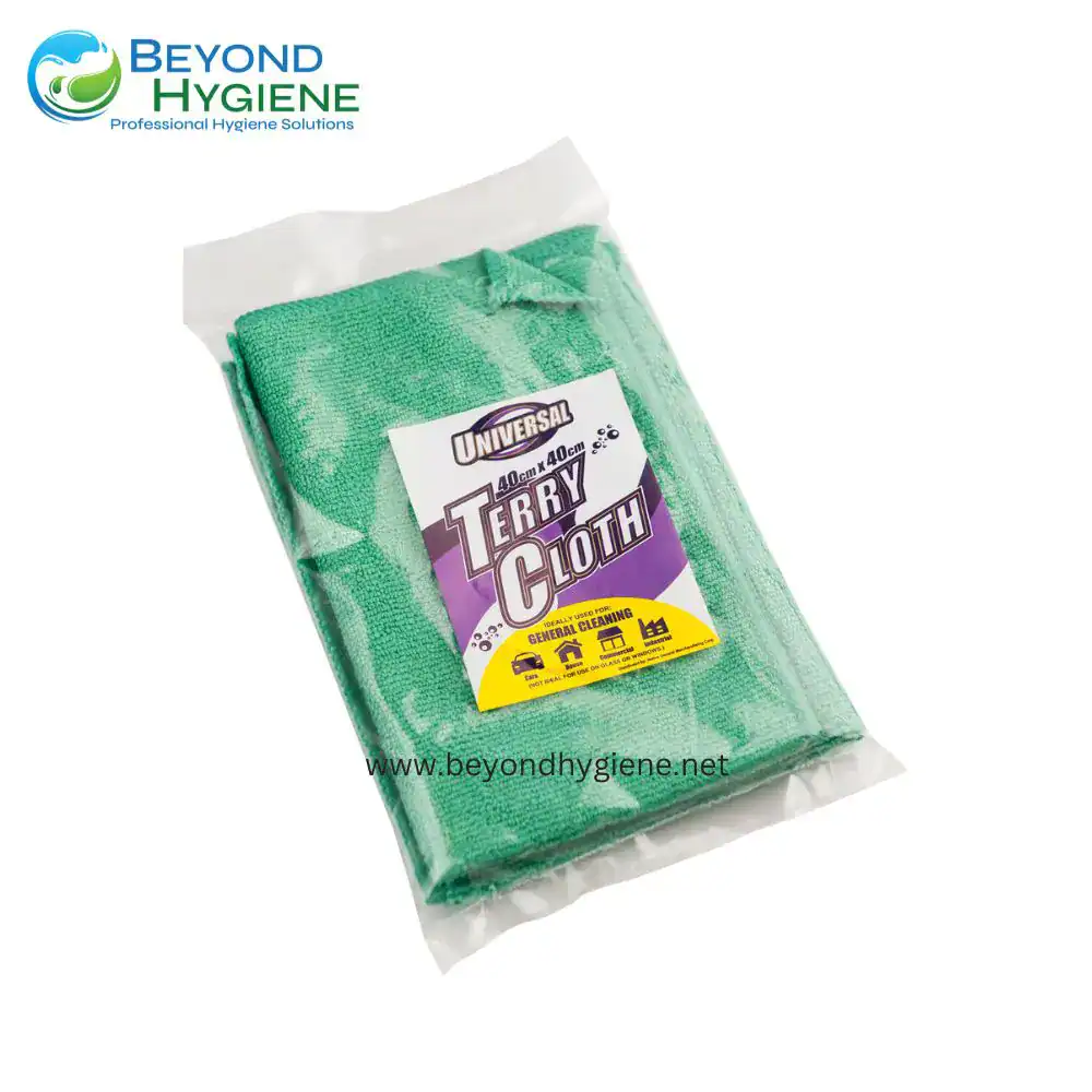 TERRY CLOTH (2) Universal Terry Cloth Cleaning Mop, 40x40cm, ideal for industrial and general cleaning, durable microfiber material, suitable for professional hygiene maintenance in Asian markets and cleaning services.