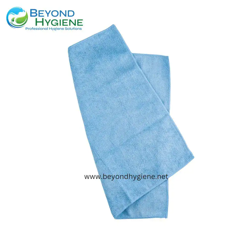 TERRY CLOTH (3) Blue cleaning microfiber cloth for hygiene and sanitation, eco-friendly microfiber towel for professional cleaning services and hygiene solutions in Asia.