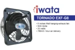 Iwata tornado EXF-G8 wall-mounted exhaust fan with grille for improved indoor air quality.