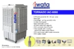 Evaporative air cooler Tornado iAC-6000 for commercial and industrial use, with adjustable fan speeds, water tank, and automatic shut-off, ideal for large spaces requiring high-efficiency cooling.