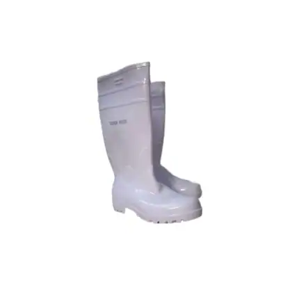 Rubber boot with sole, durable footwear for industrial hygiene and sanitation purposes.