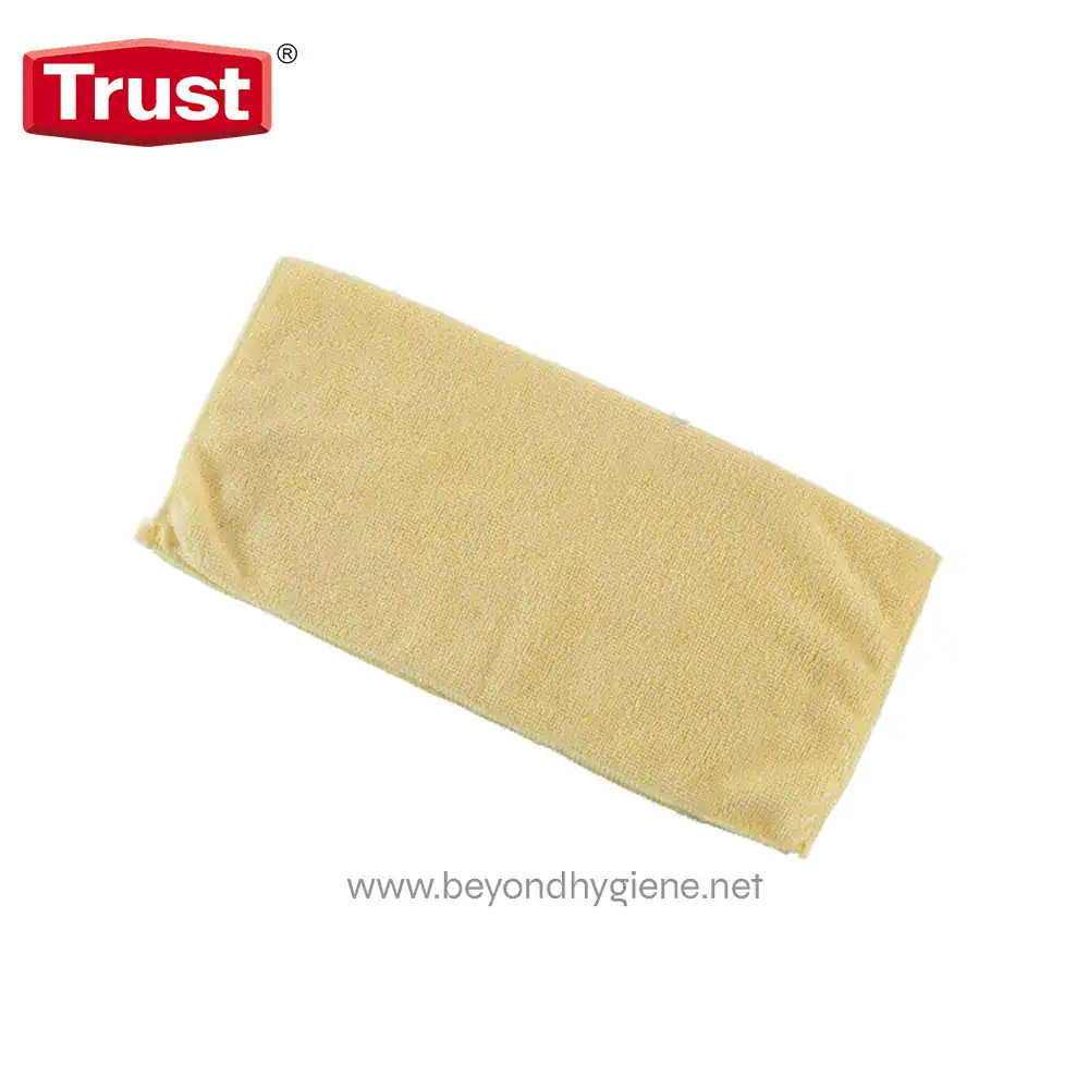 Disposable hygiene cloth for cleaning and sanitation, ideal for healthcare and hospitality environments, manufactured by Trust.