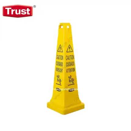 Caution wet floor sign for safety in commercial and industrial hygiene environments.