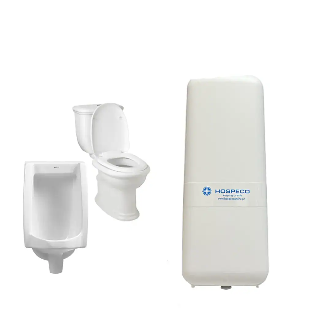 Toilet-Bowl-Sanitizer-Dispenser-Drip-Type-09589 Hospeco commercial toilet and handwashing station for hygienic cleaning solutions in Asian workplaces.
