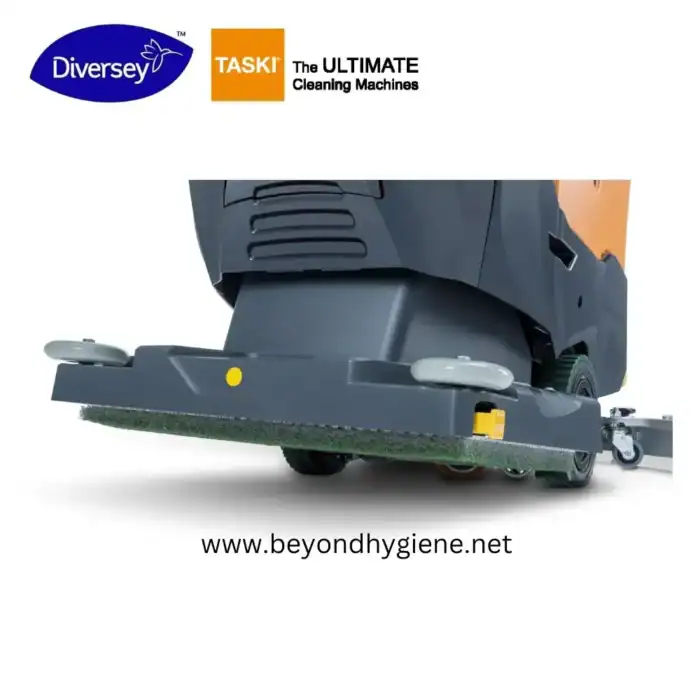 Diversey TASKI cleaning machine, commercial floor cleaning equipment, professional sanitation solutions for hygiene excellence, reliable cleaning machines for busy facilities.