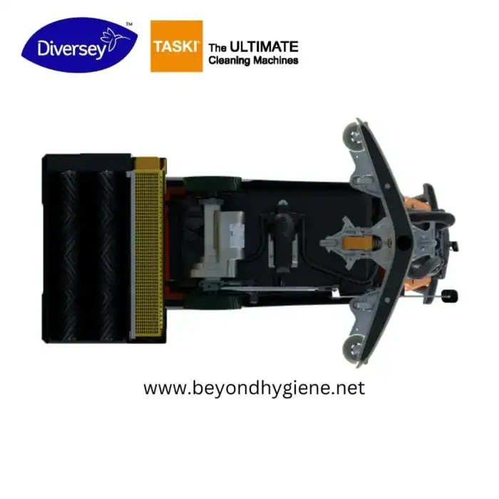 High-quality commercial cleaning machine from Diversey TASKI, designed for thorough sanitation and hygiene, ideal for use in professional cleaning environments to promote cleanliness and safety.