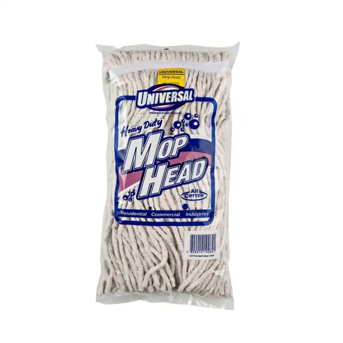 Universal Heavy Duty Mop Head for Commercial and Residential Cleaning, All Cotton, Easy to Use and Durable Lossless Floor Mop Replacement, Ideal for Asia Market.