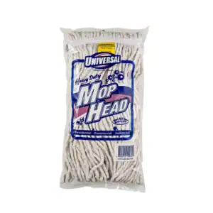 Universal Heavy Duty Mop Head for industrial and commercial cleaning, all-cotton mop with durable strands for efficient floor mopping and sanitation.
