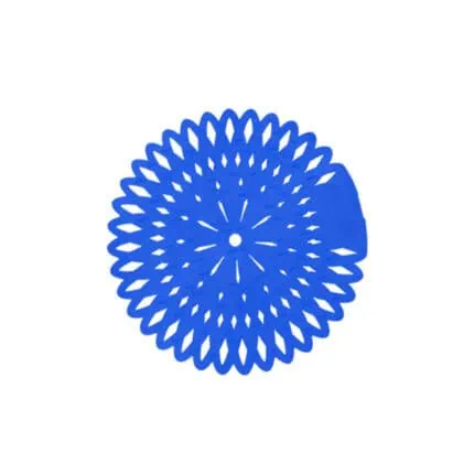 Dispensing brush cleaning device, used for hygiene and sanitation purposes, blue color, circular design, perfect for maintaining cleanliness of toothbrushes and personal care tools.