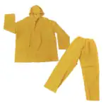 Yellow protective rain suit for hygiene and sanitation, waterproof jacket and pants, disposable PPE clothing for cleaning and industrial use, Beyond Hygiene Asia.