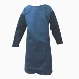 Polyester apron for industrial cleaning and hygiene, durable and professional workwear for sanitary services.