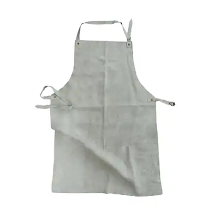 Heavy-duty white apron for sanitation and hygiene tasks, ideal for food processing, cleaning, and industrial applications, featuring adjustable straps for a secure fit.
