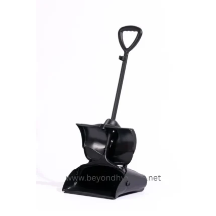 Heavy-duty plastic snow shovel with ergonomic handle, ideal for outdoor cleaning and snow removal in commercial and residential spaces. Durable and lightweight for easy use.