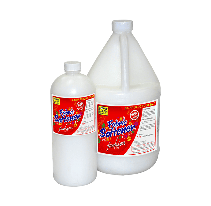 fabsoft-fash-ex-gl.png Fabric softener bottles with vibrant red labels, highlighting strong scent and softening features, used for commercial and household fabric care by Beyond Hygiene Asia.