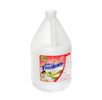 Power Clean Fabric Freshener, large white bottle with colorful label, ideal for maintaining fresh laundry and fabric hygiene in commercial and residential settings.