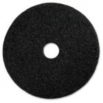 Black adhesive foam pad for cleaning and padding applications, suitable for industrial and hygiene use.