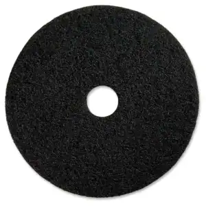 Black adhesive foam pad for cleaning and padding applications, suitable for industrial and hygiene use.