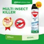 Effective multi-insect killer spray for pest control, kills mosquitoes and dengue carriers, 600ml aerosol, recommended for homes and gardens, from Beyond Hygiene Asia.