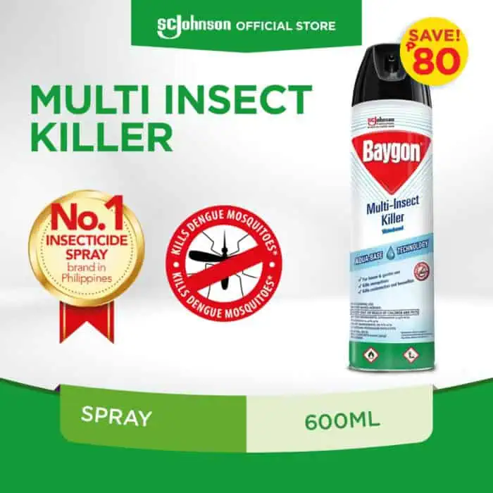 Effective multi-insect killer spray for pest control, kills mosquitoes and dengue carriers, 600ml aerosol, recommended for homes and gardens, from Beyond Hygiene Asia.