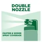 Double nozzle spray for enhanced hygiene, wider coverage, and faster application in commercial cleaning.