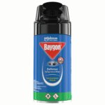 Baygon Defense Flying Insect Killer aerosol spray for pest control, fast knockdown formula, helps eliminate flies and mosquitoes, ideal for home and commercial use.