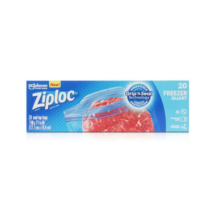 Ziploc Freezer Bags Quart 20's