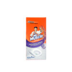 Toilet bowl cleaning strips featuring Mr. Muscle for effective stain prevention and germ control, with lavender scent, designed for hygiene in Asian households.